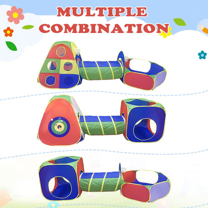 5 In1 Kids Play Tents  Up Tunnel Baby Toddler Crawl Pit Playhouse Portable